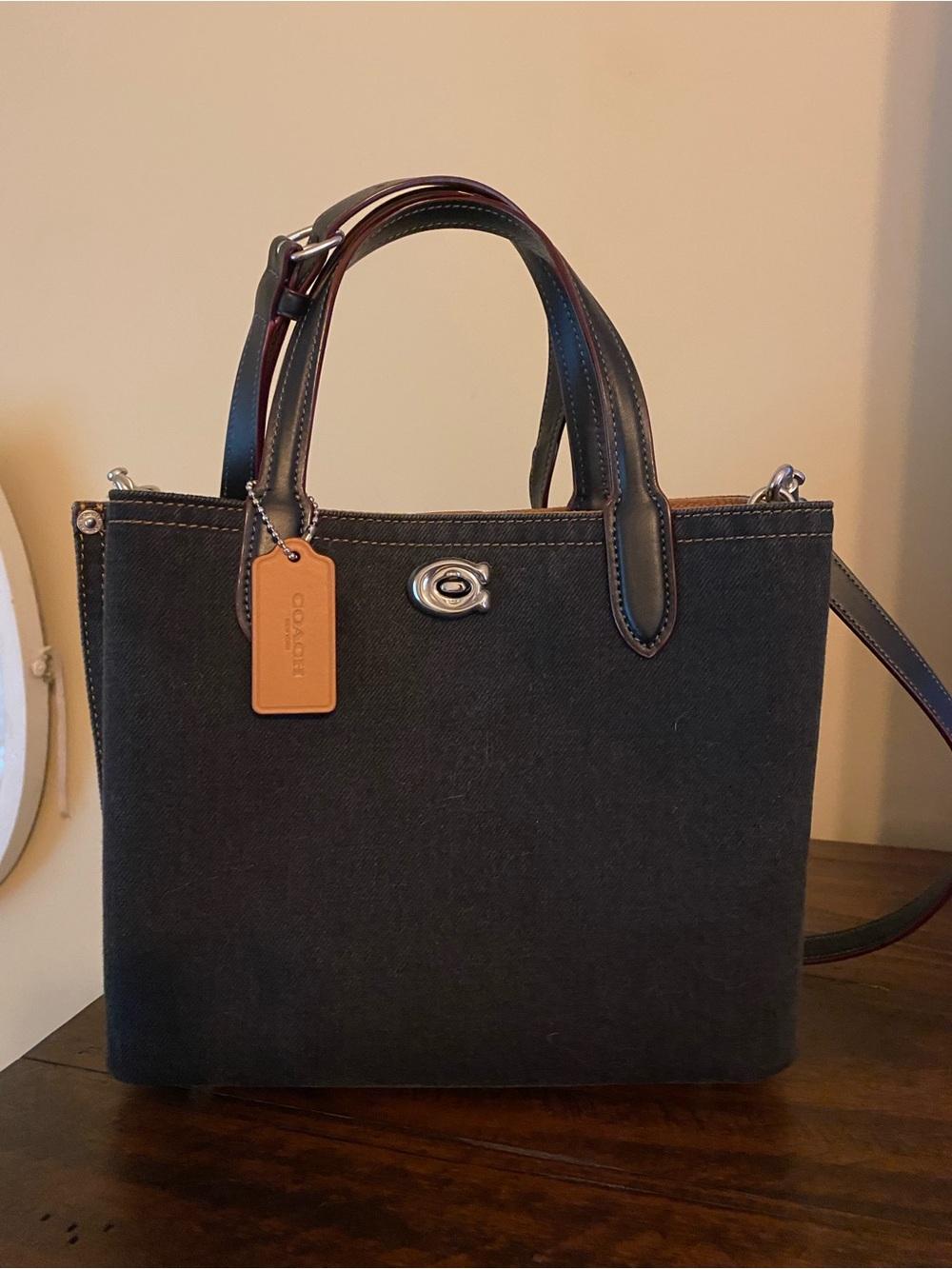 Coach Willow Tote with Brown Leather Trim